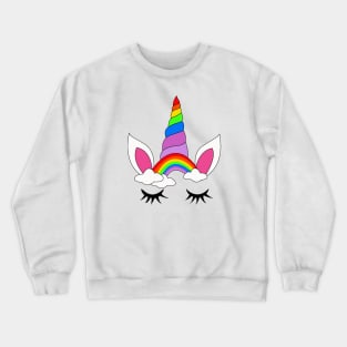 Rainbow unicorn horn with clouds Crewneck Sweatshirt